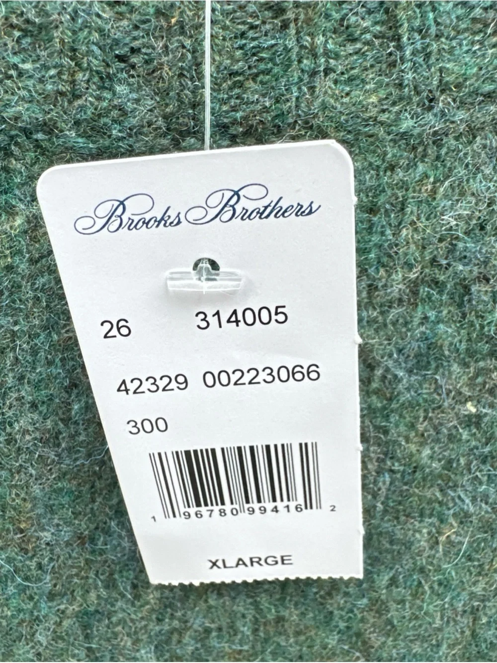 Brooks Brothers Men's Sweater Size XL Wool New With Tags $198 MSRP